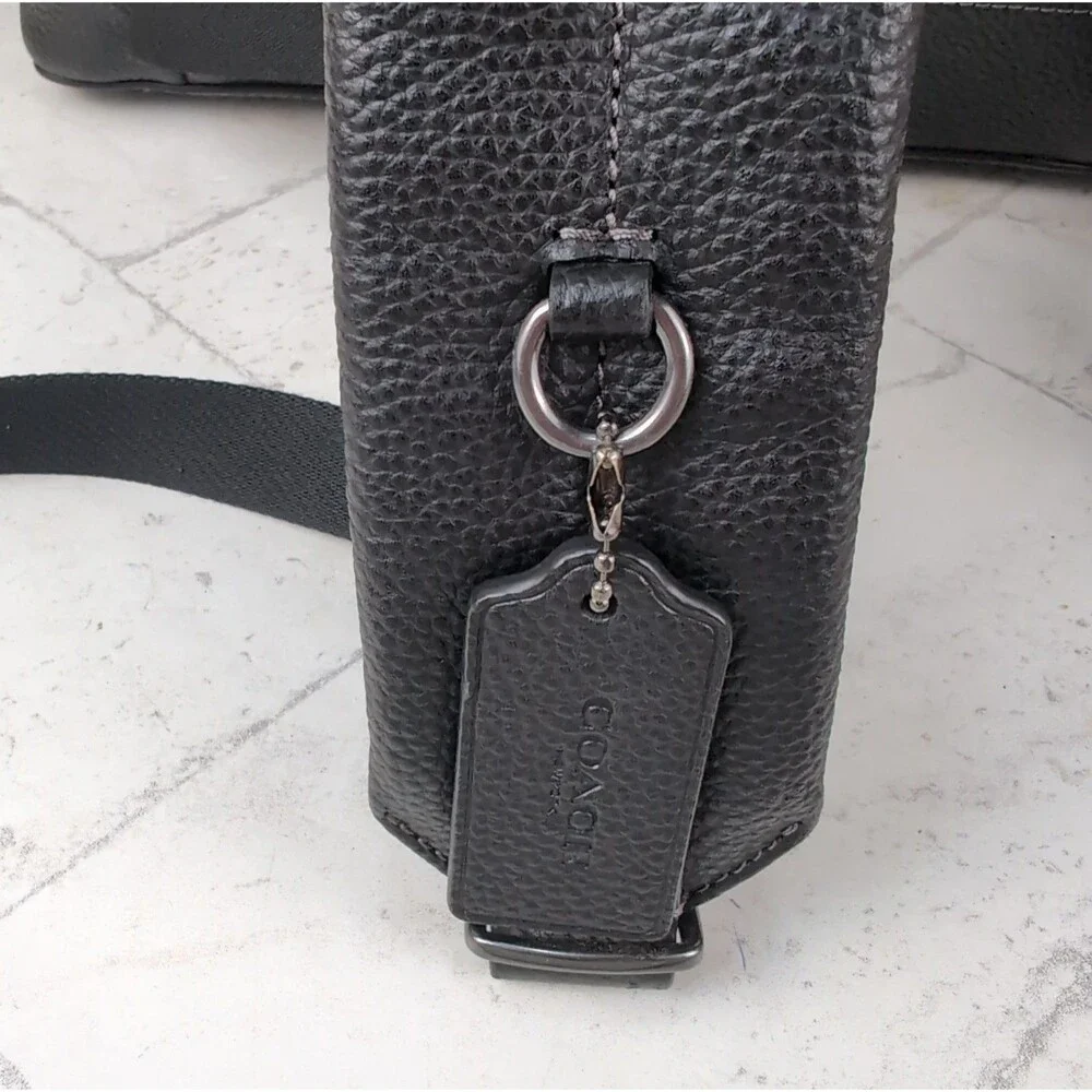 COACH Hudson Backpack Black Pebble Leather CB837560 - Excellent